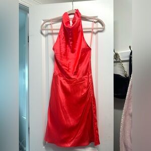 Amanda Uprichard Coral Halter Dress